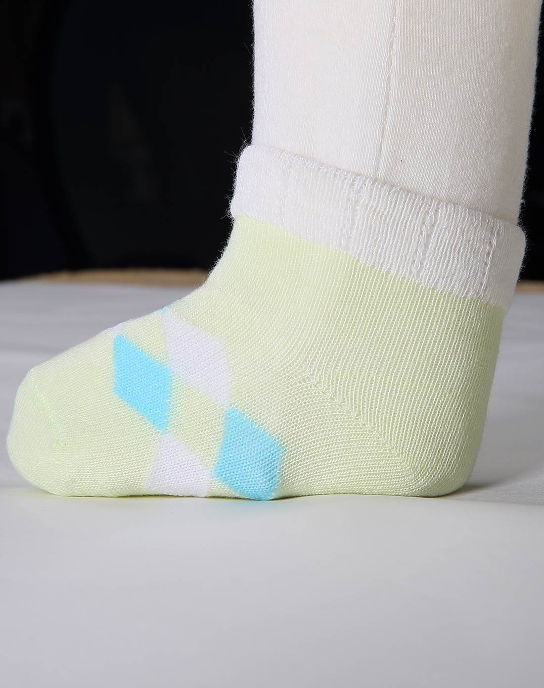 中性混色纯棉平口袜(3对包装)