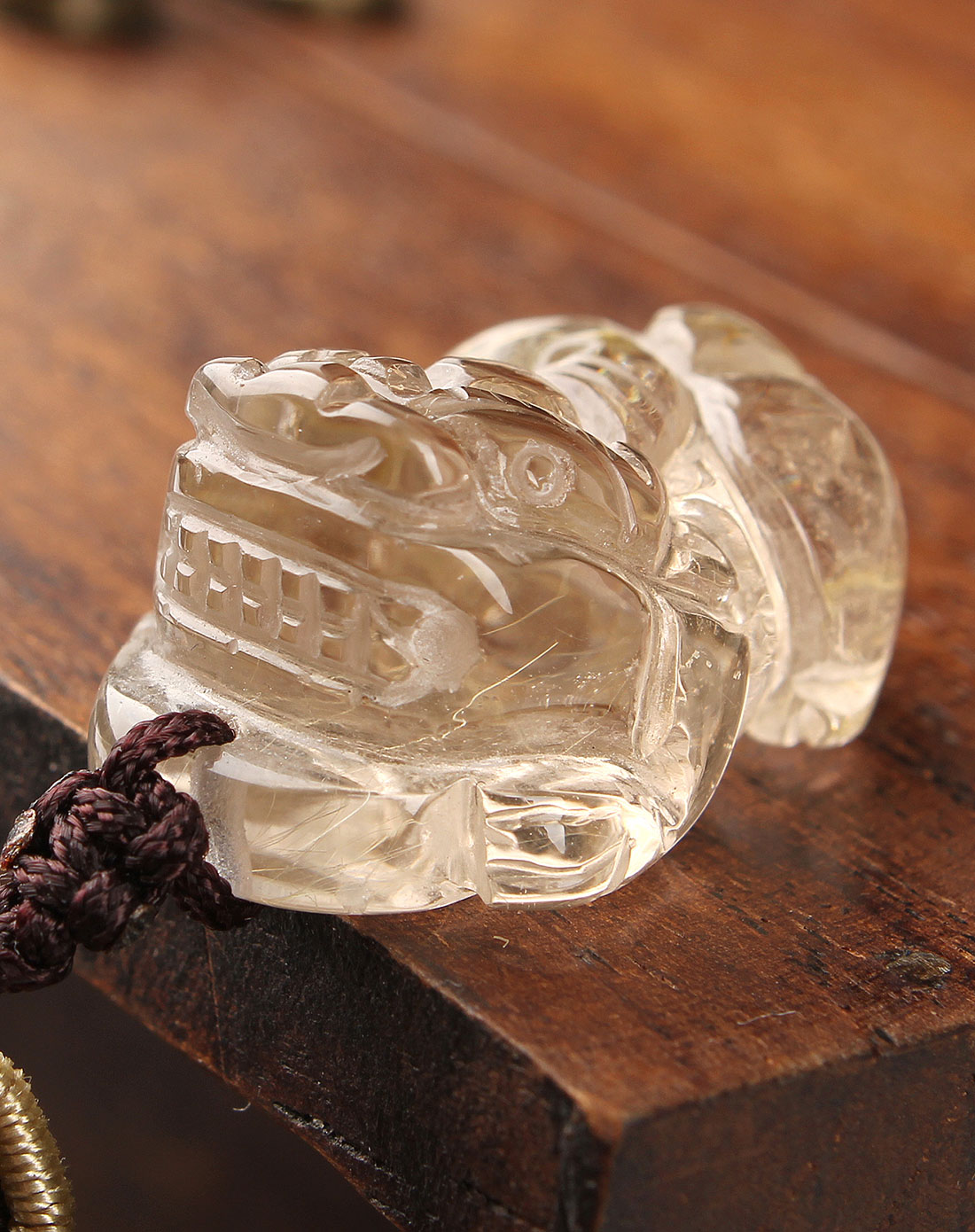 天然金发晶貔貅招财吊坠