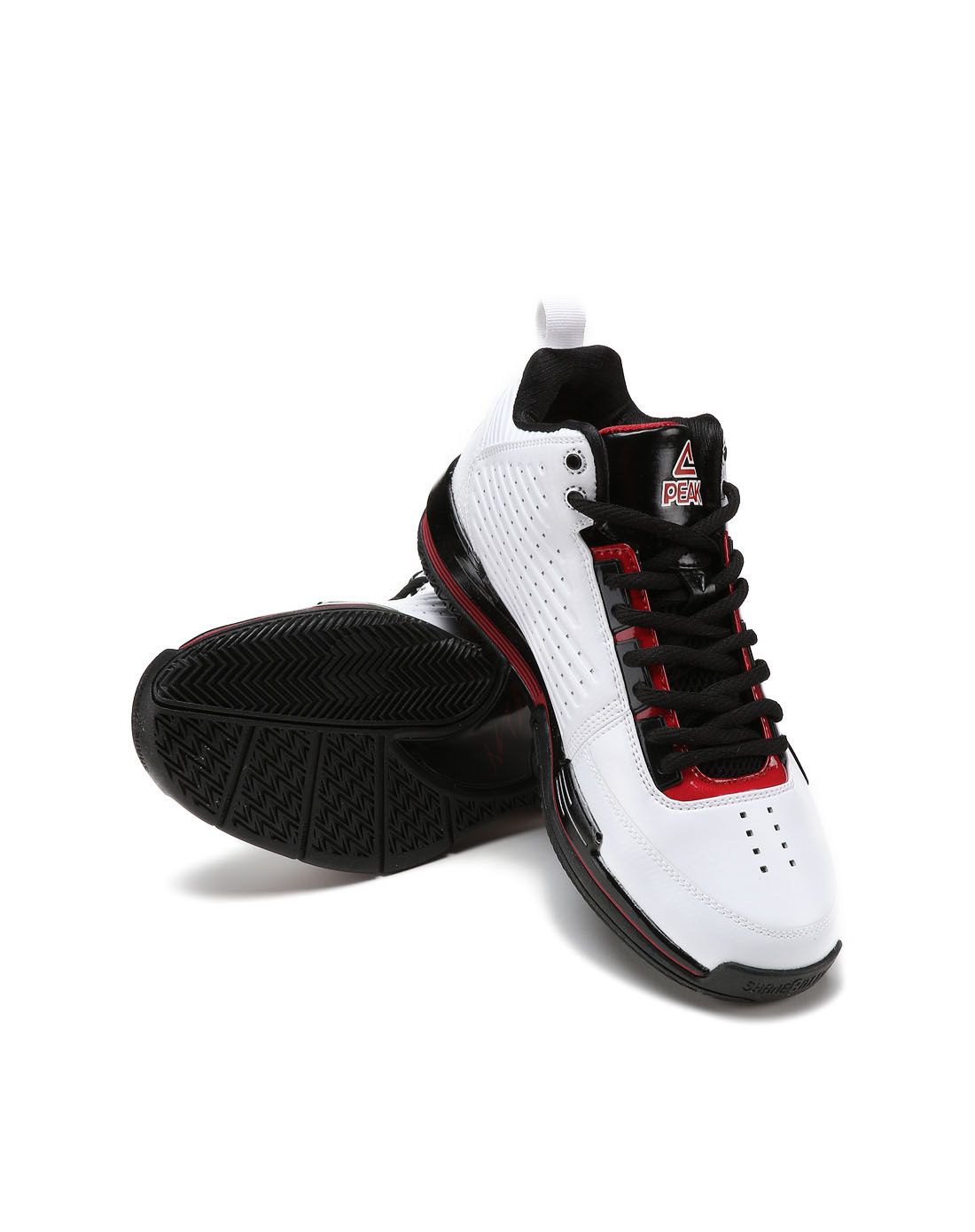 耐磨缓震 男款白配黑色专业篮球鞋 巴蒂尔八代