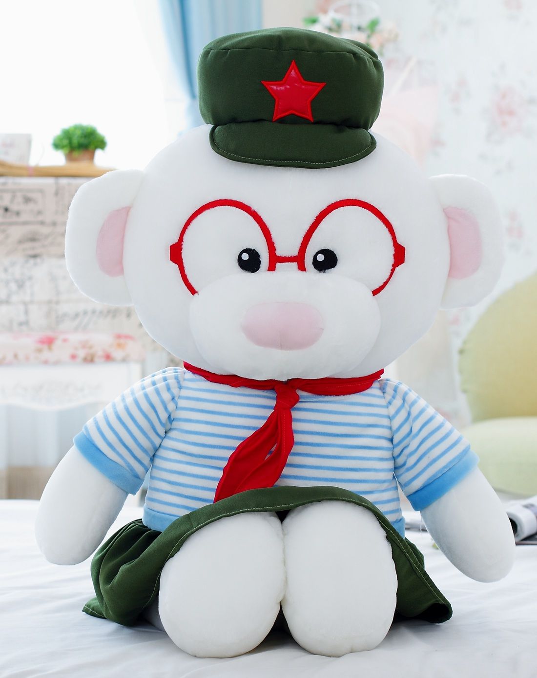 眼镜军装熊-站姿女-60cm