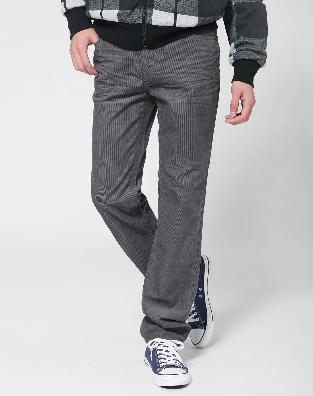 唐狮tonlion 烟灰色休闲长裤