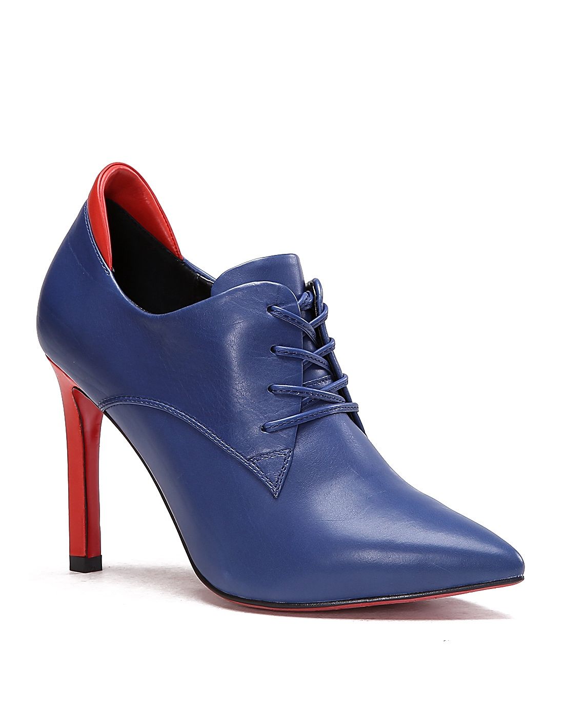 2015年专柜同步 蓝色胎牛皮革深口鞋