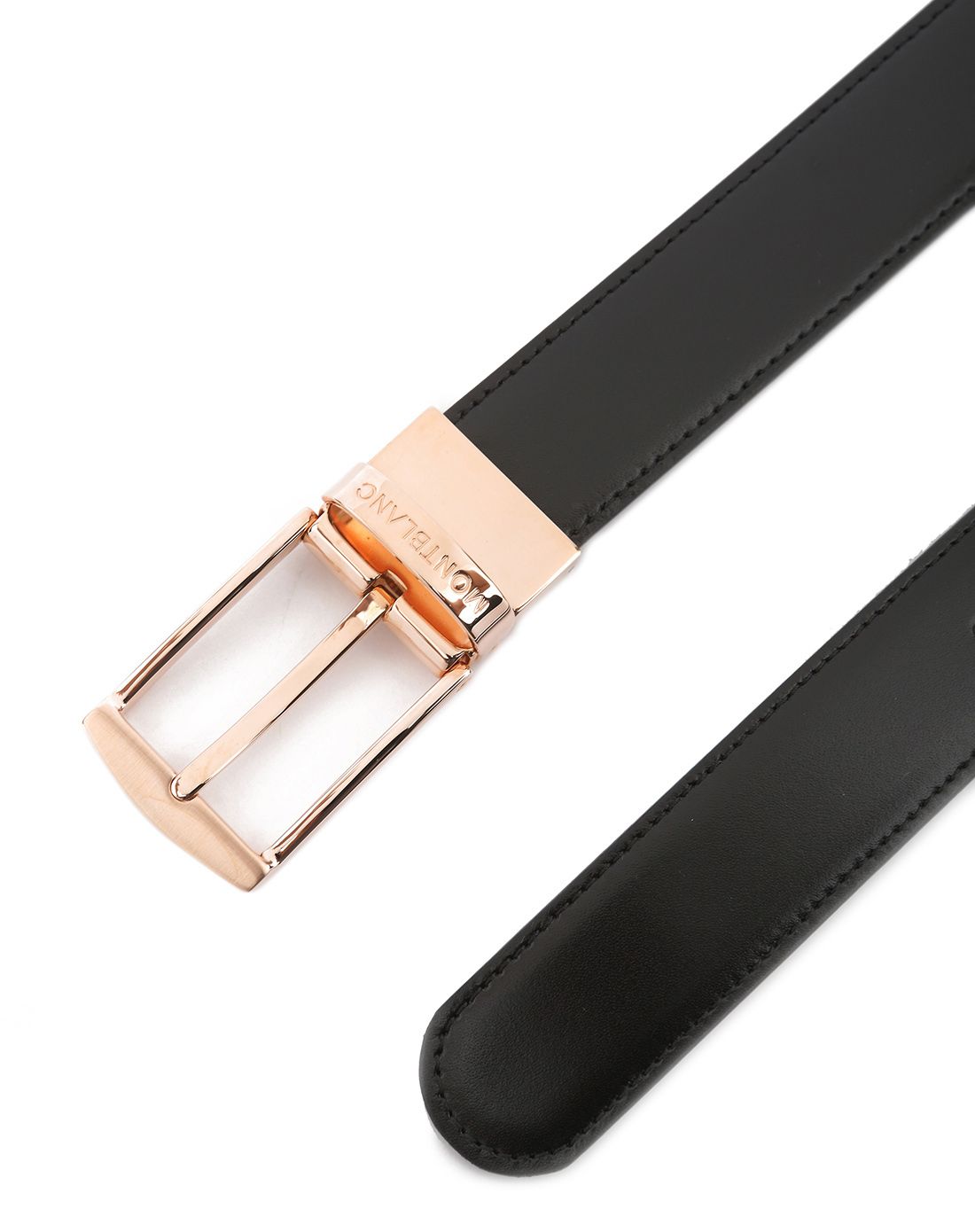 万宝龙montblanc玫瑰金方形针扣皮带