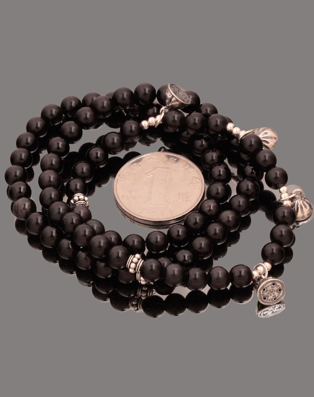 女款黑曜石莲藕6mm手串