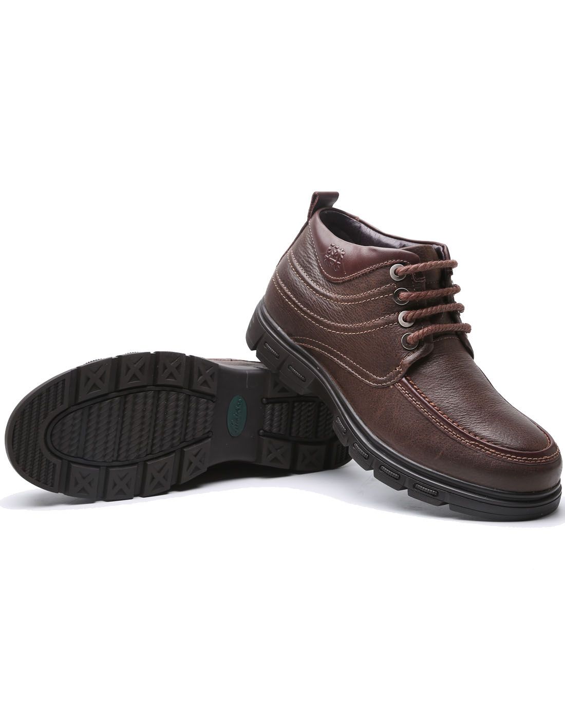 暗棕/棕色牛皮棉鞋