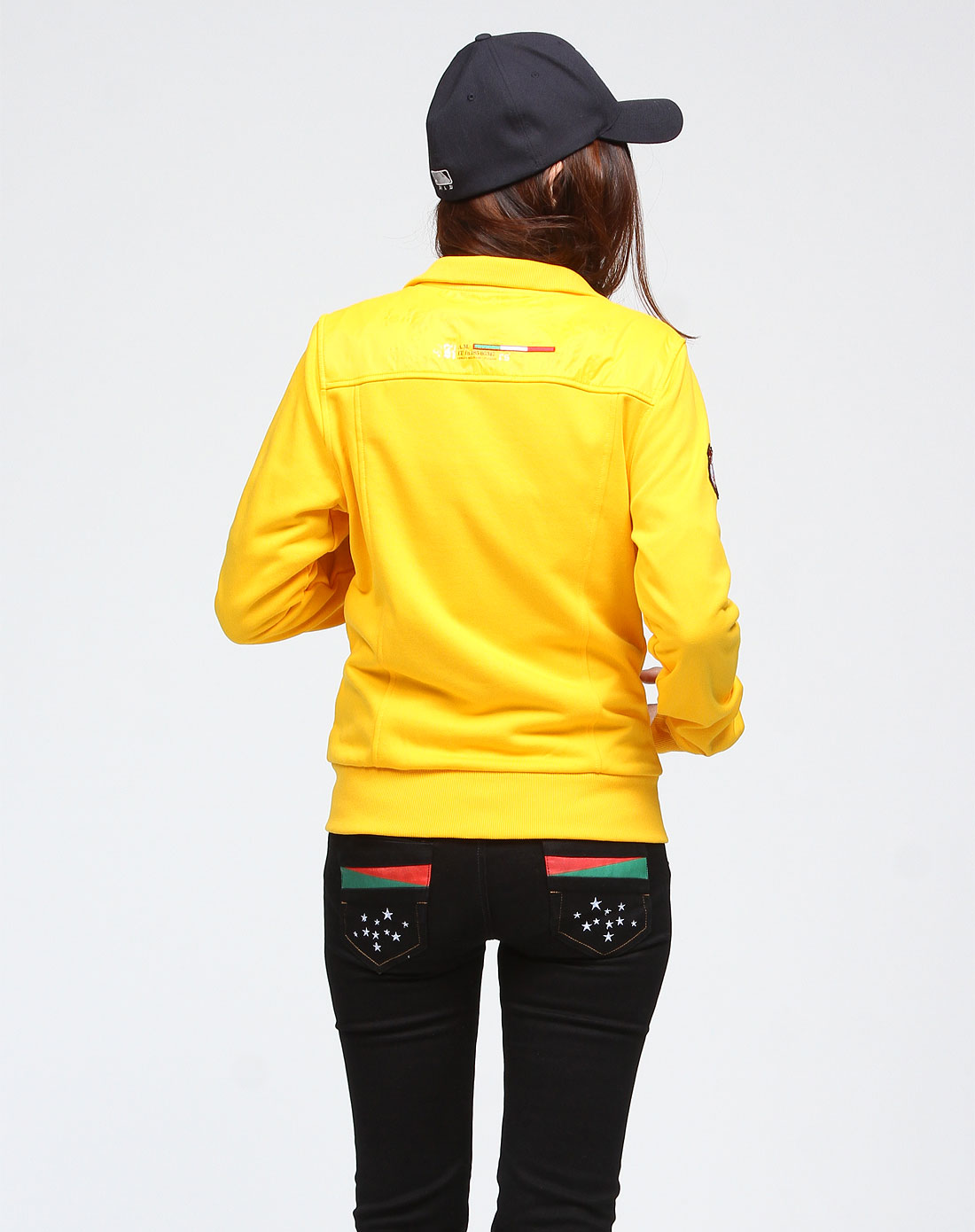 大公鸡big rooster女装专场-黄色活力简约拉链长袖外套