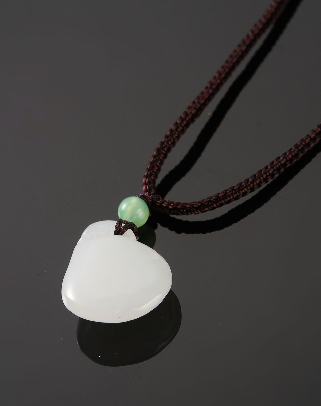 白色羊脂玉代代数钱挂件项链