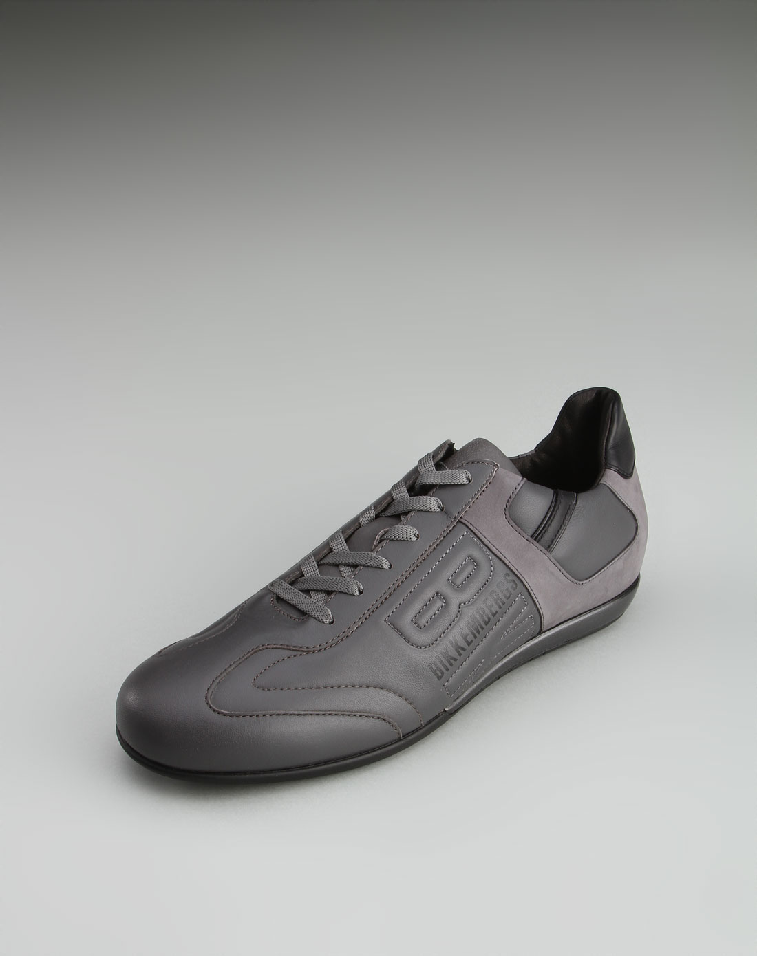 bikkembergs 男款精致牛皮系带休闲鞋深灰色
