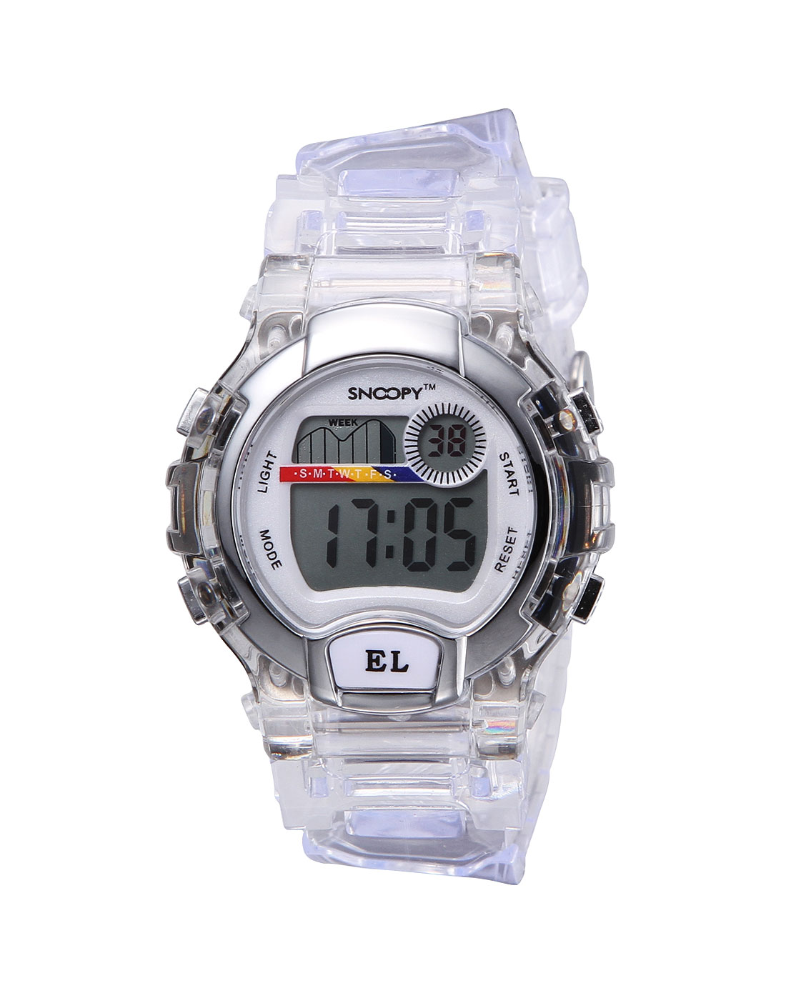 snoopy 女款透明白色百搭时尚胶带电子手表
