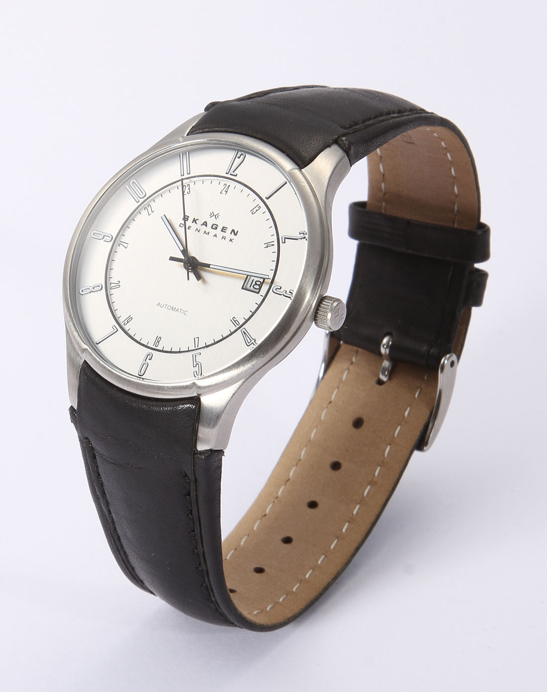 skagen精品手表专场-男款黑色表带steel系列机械手表