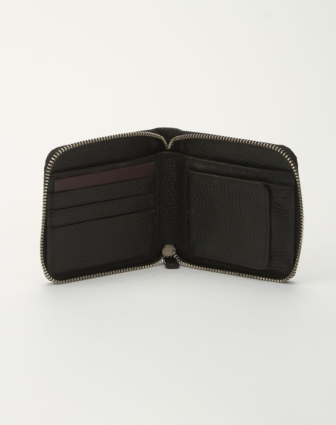 男款黑色简约荔枝纹100%牛皮钱夹