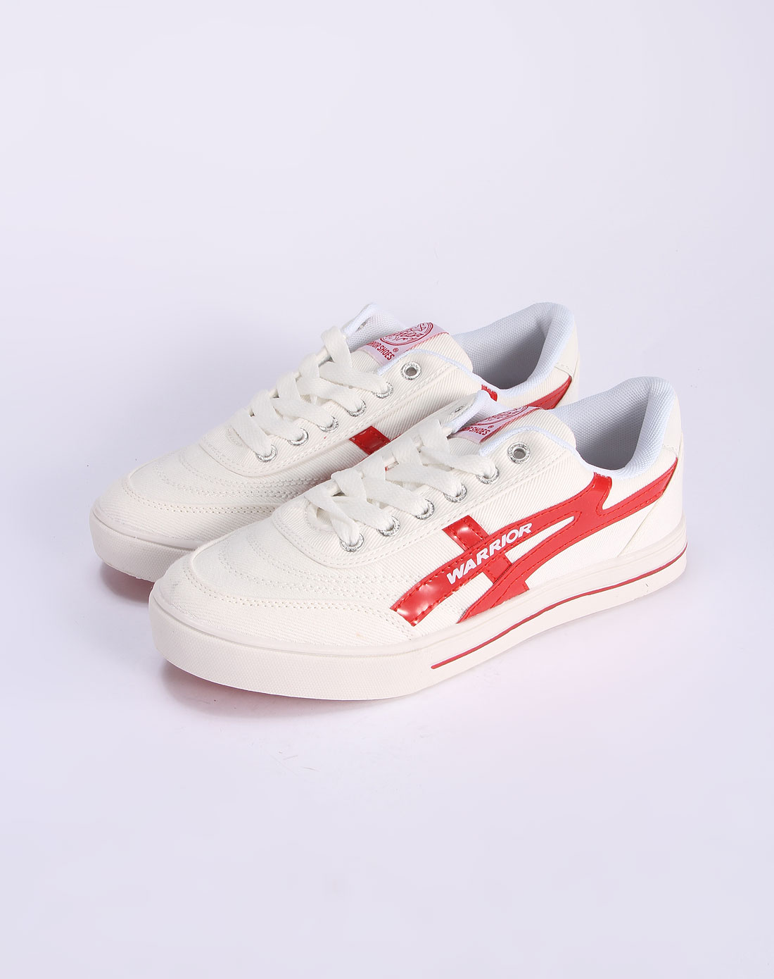 回力warrior男女鞋混合专场-男款白/红色活力休闲绑带运动鞋