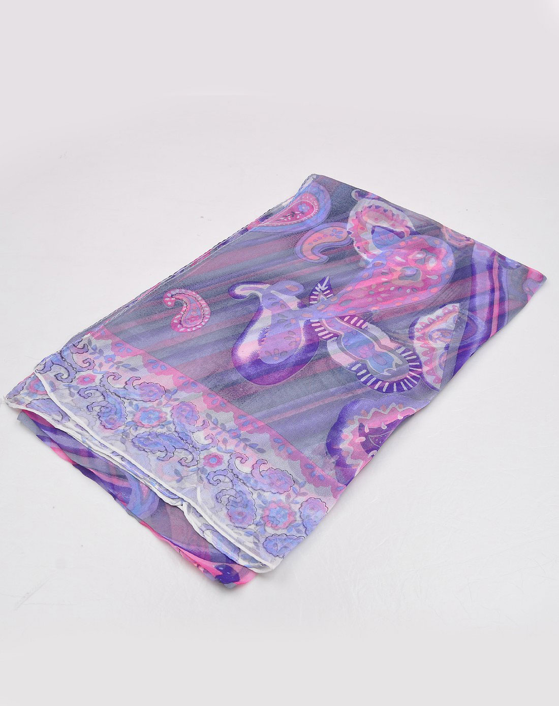 紫色柔软腰果花长巾