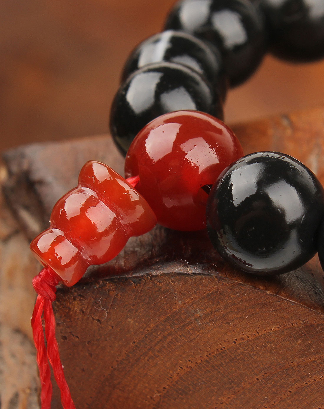 天然长寿纹砭石手链10mm