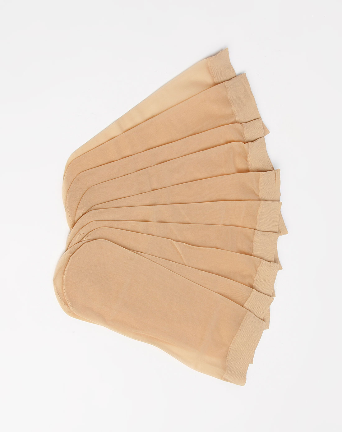 女款肉色脚尖透明天鹅绒薄型短袜(5对装)