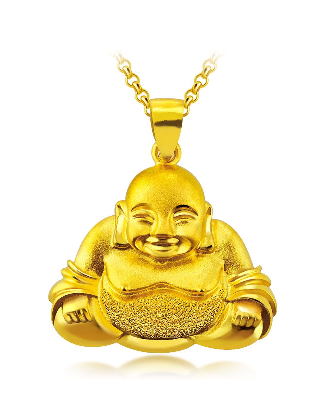 足金半立体佛吊坠 3.76克