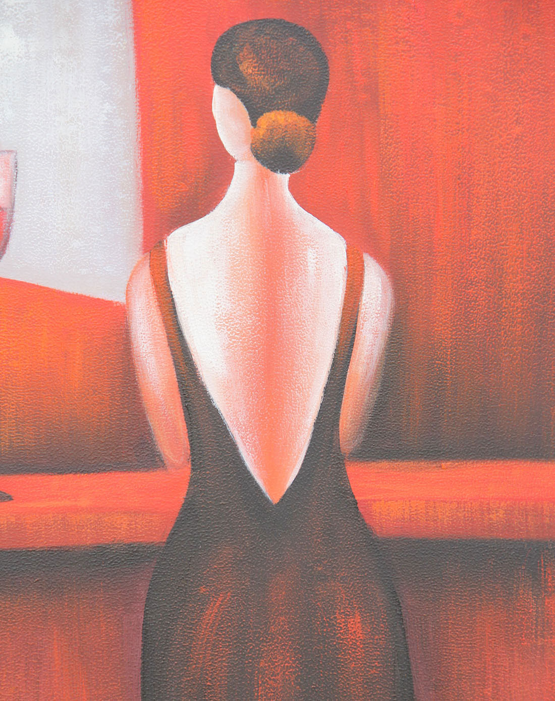 纯手绘油画-《背影》