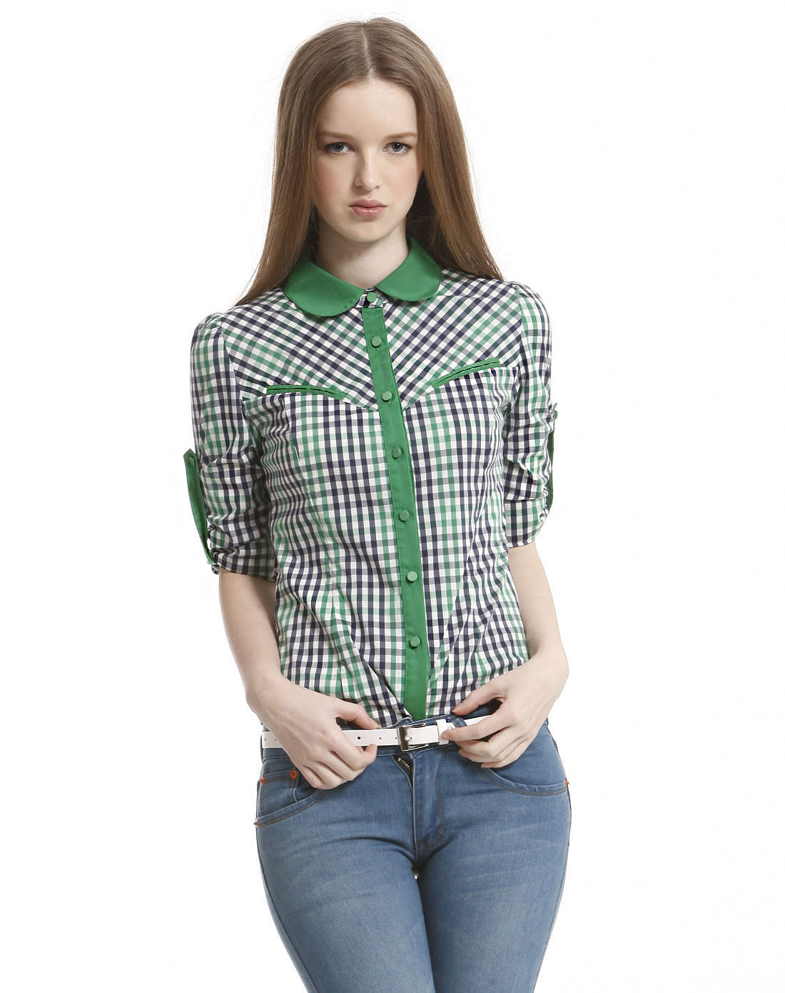 绿色格子衬衫