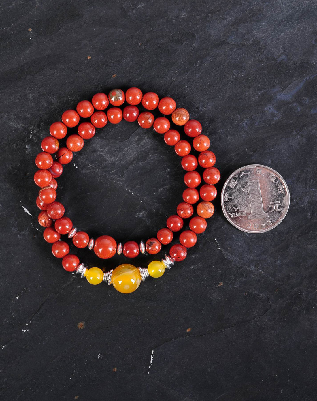 女款朱砂红石时尚手链