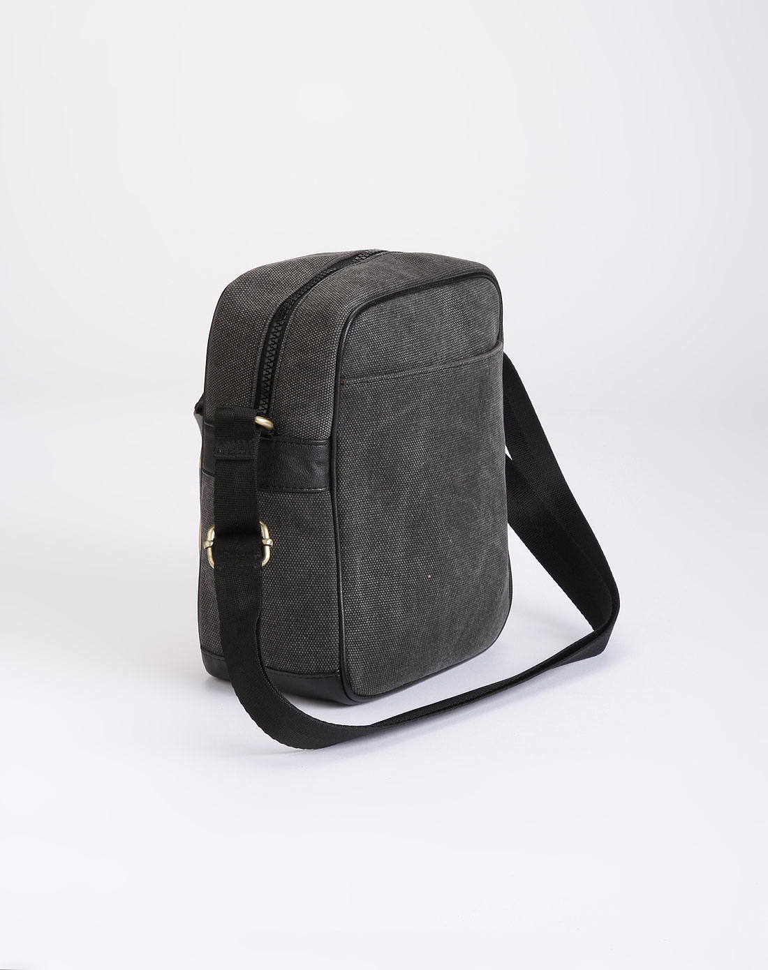 橙灰色条纹斜挎包