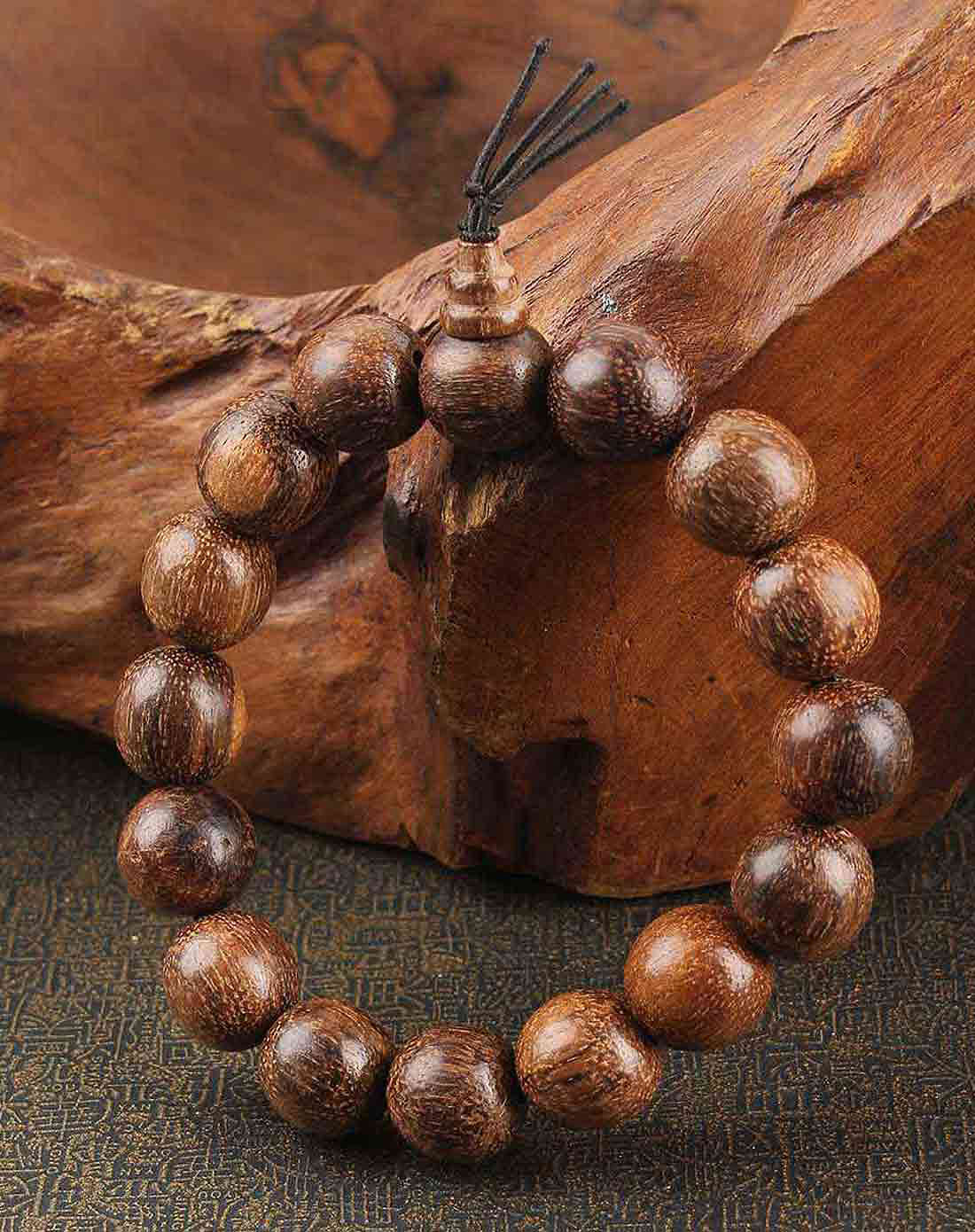 天然红沙沉沉香佛珠手串13mm