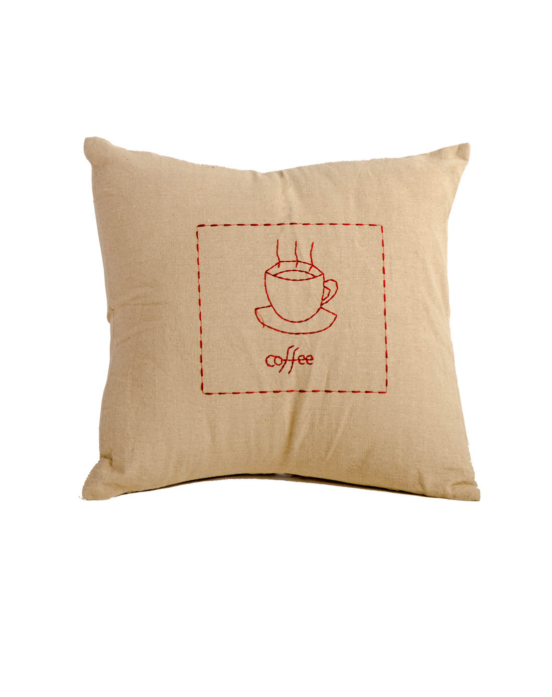 棉麻diy手工绣花咖啡抱枕