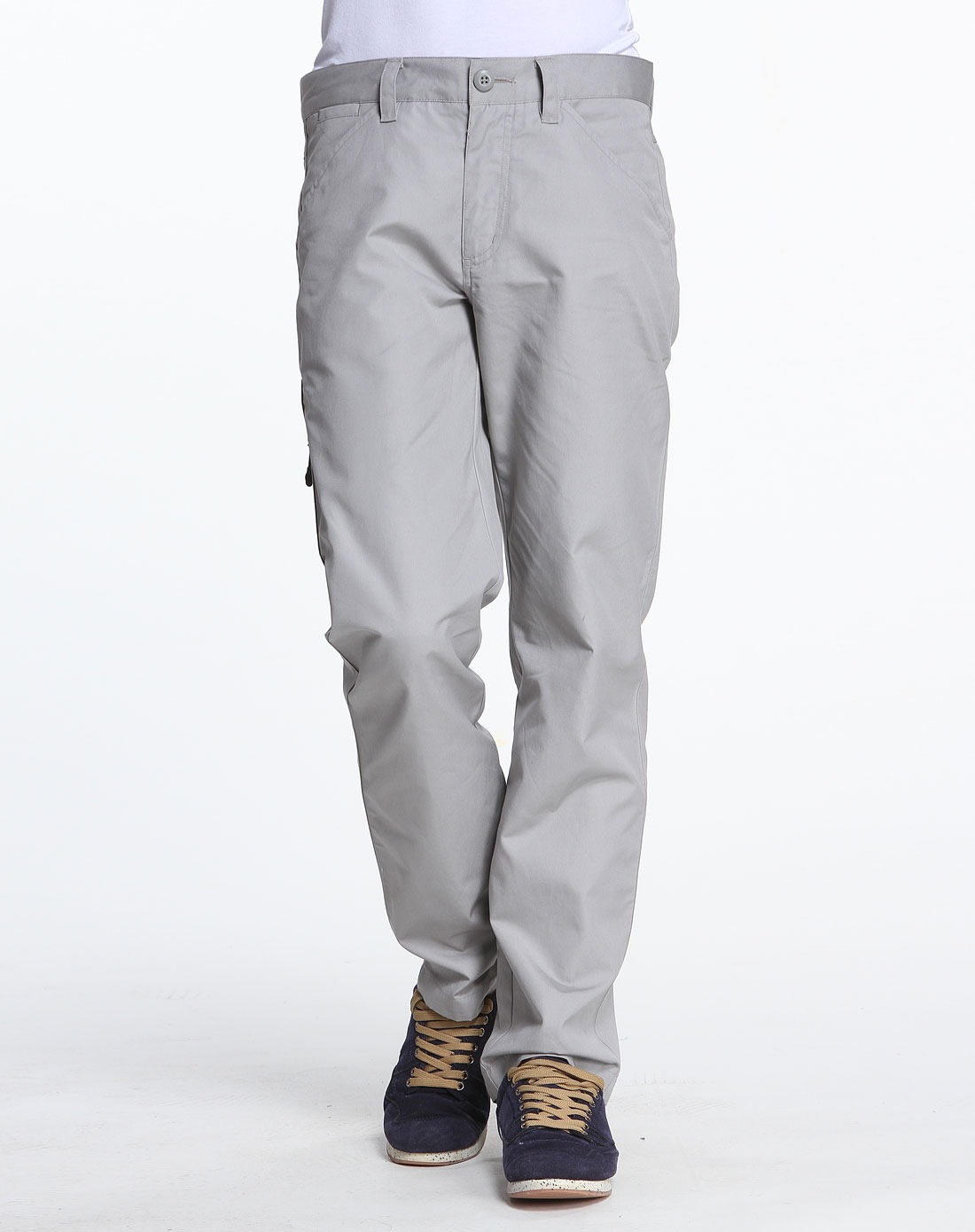 男款浅灰色休闲长裤