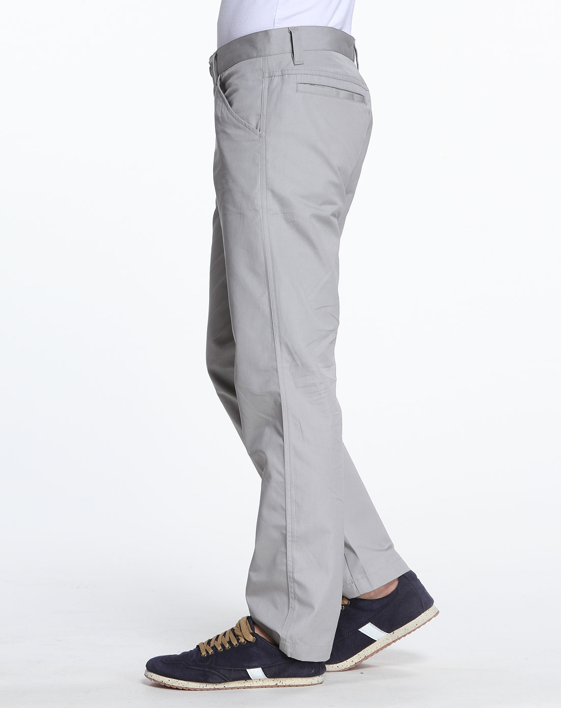 男款浅灰色休闲长裤