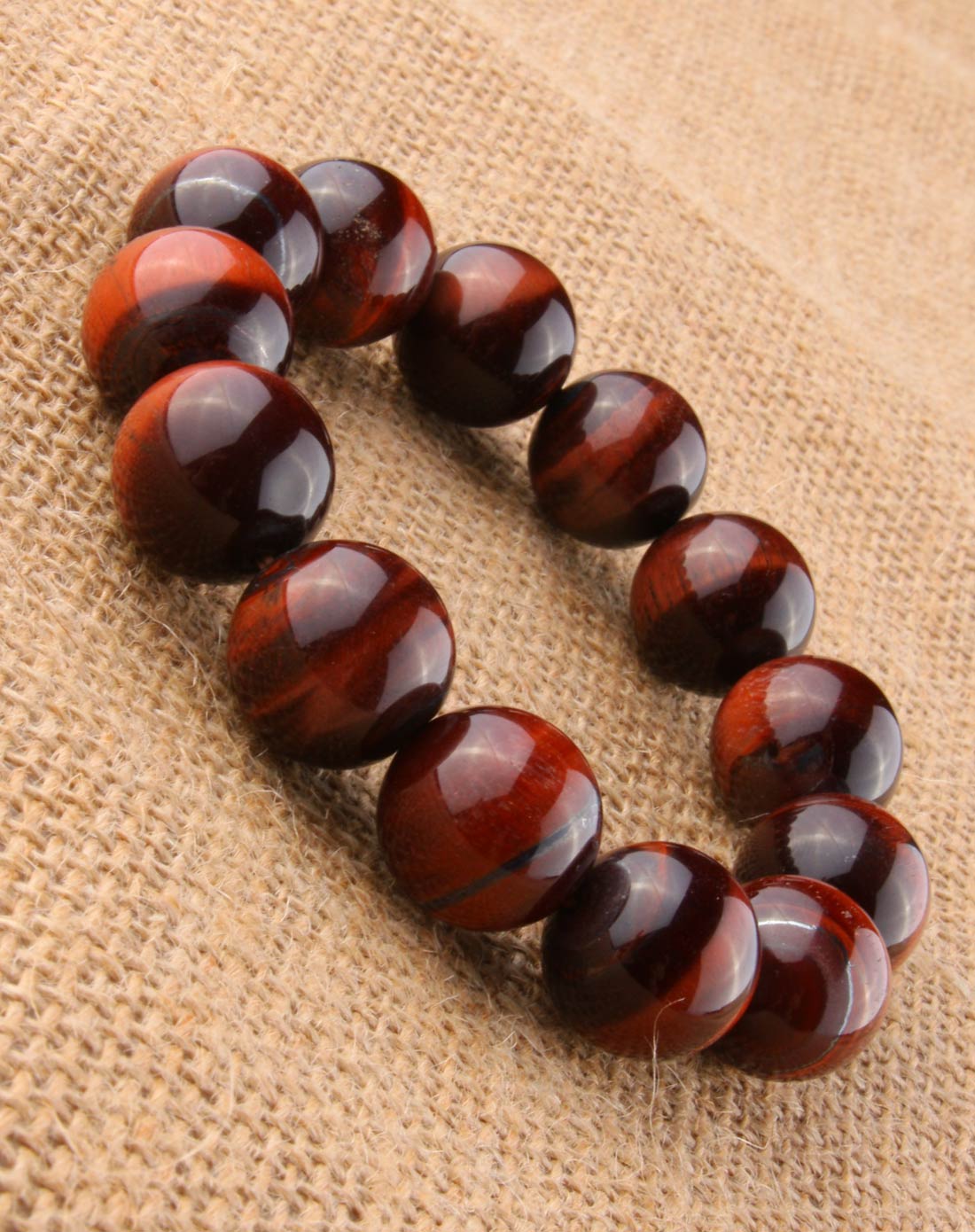 天然虎眼石红色手串(附证书)