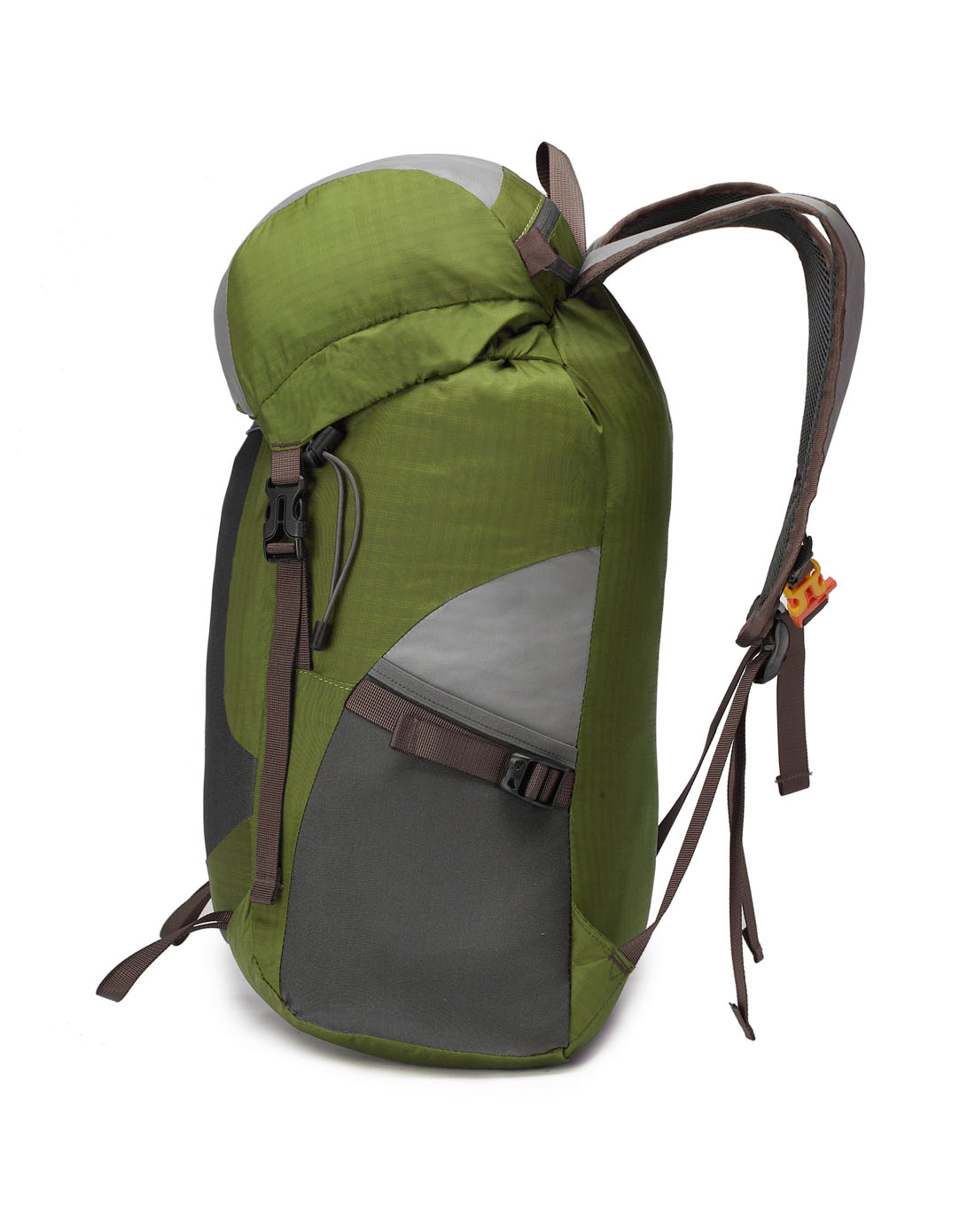 中性军绿色便携式收纳登山包