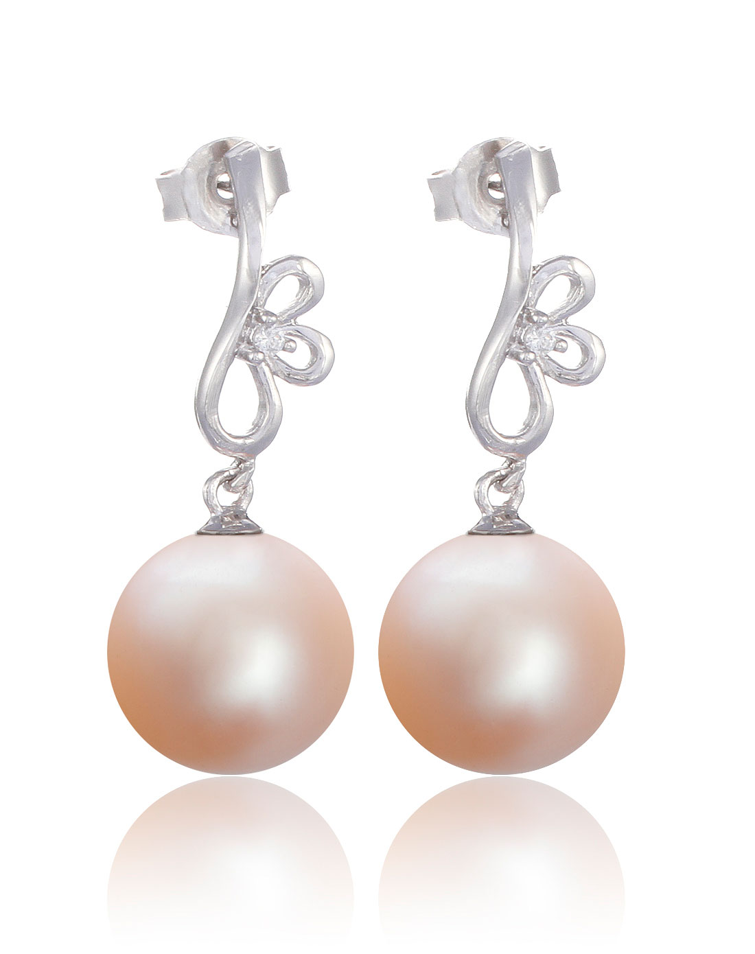 海润heren珍珠粉色925银淡水珍珠耳环31320707-1_唯品会