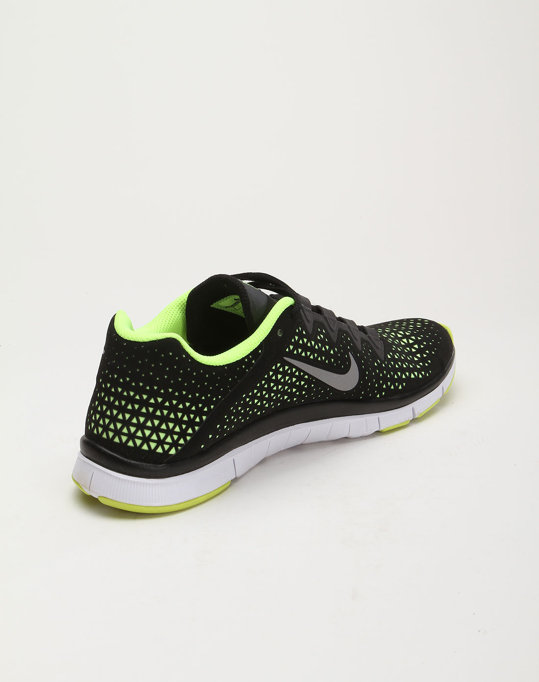 耐克nike-男鞋专场-男款黑拼荧光绿色三角形雕花时尚运动鞋