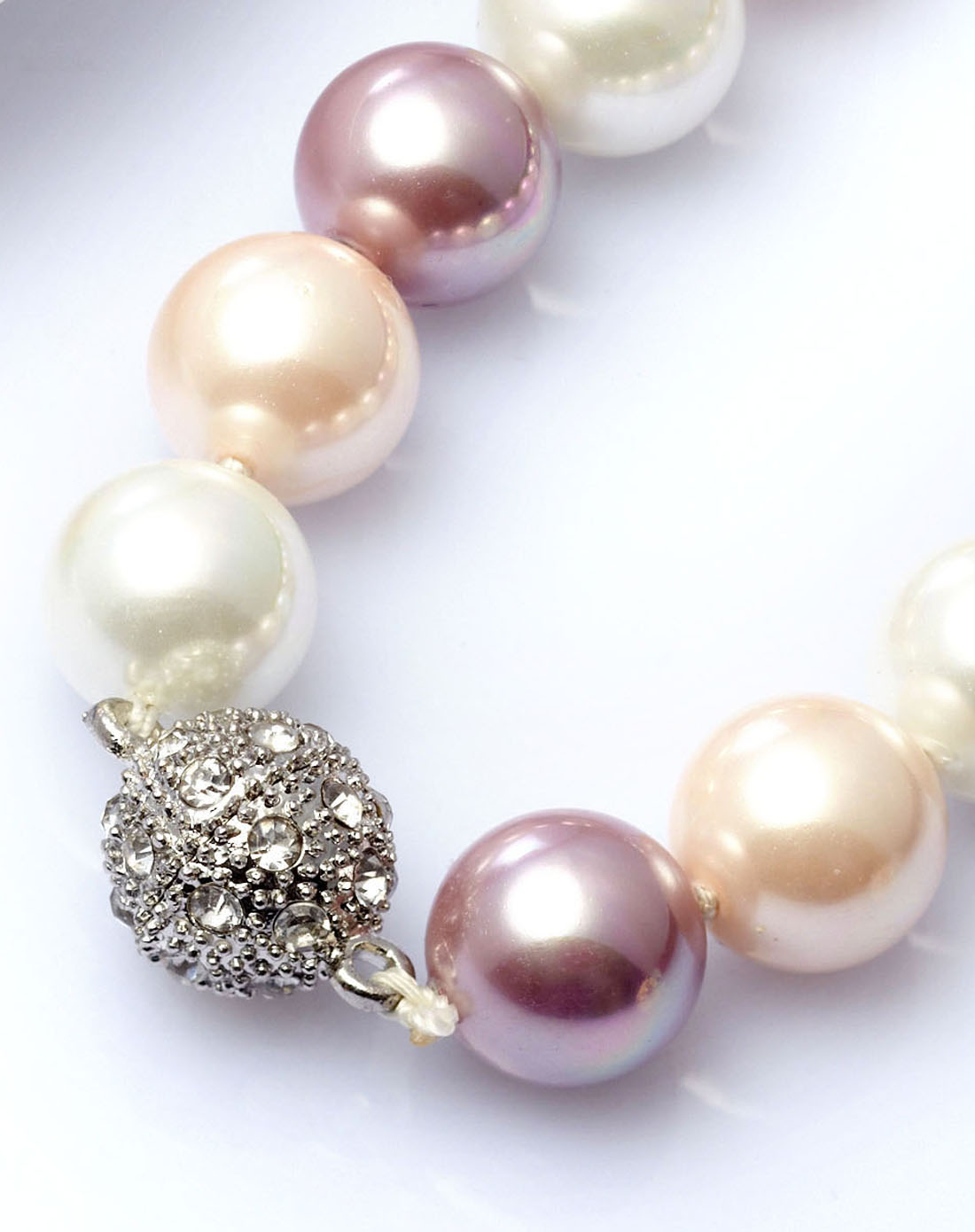 贝珠韩版项链三彩(粉)