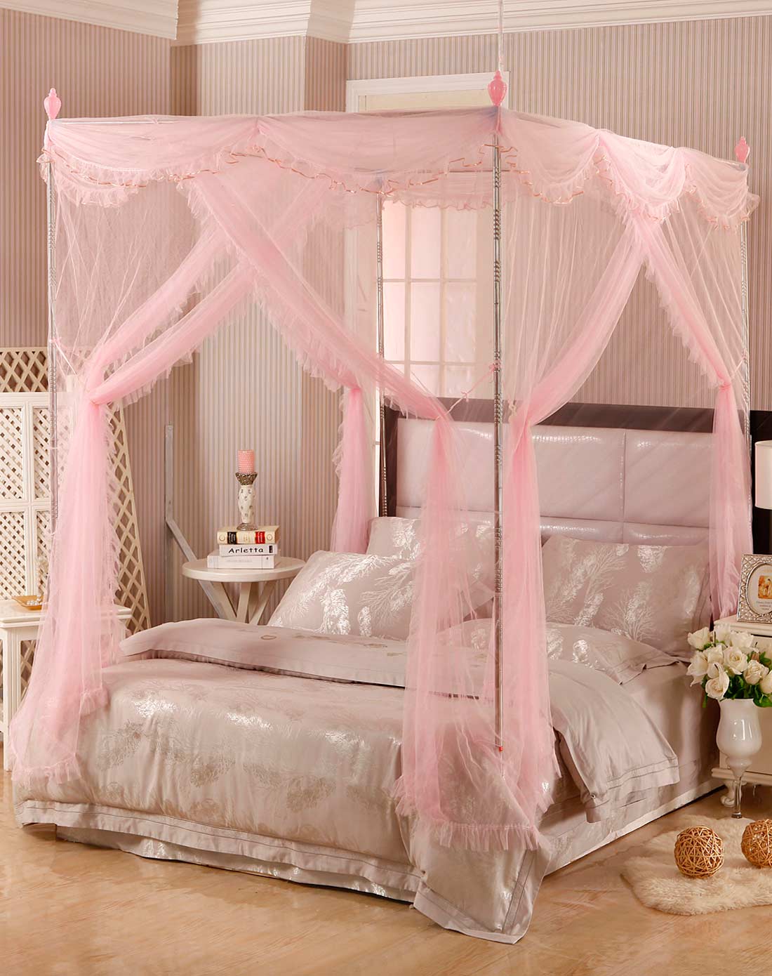 1.5m床落地蚊帐-曼尼莎(粉色)