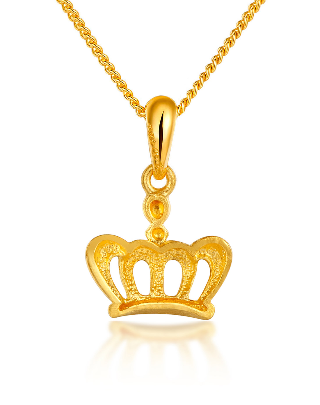 皇冠足金吊坠
