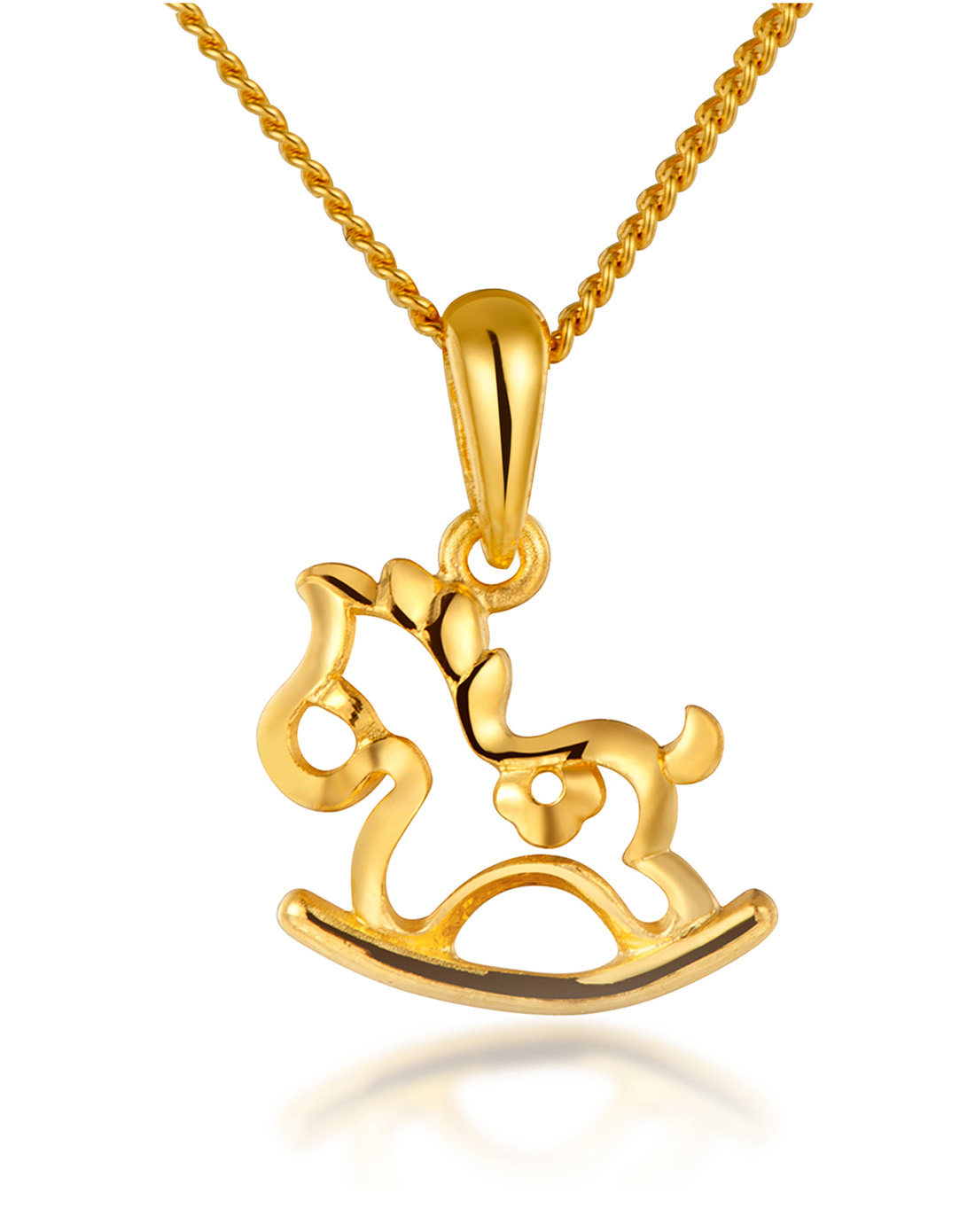摇摇木马足金吊坠