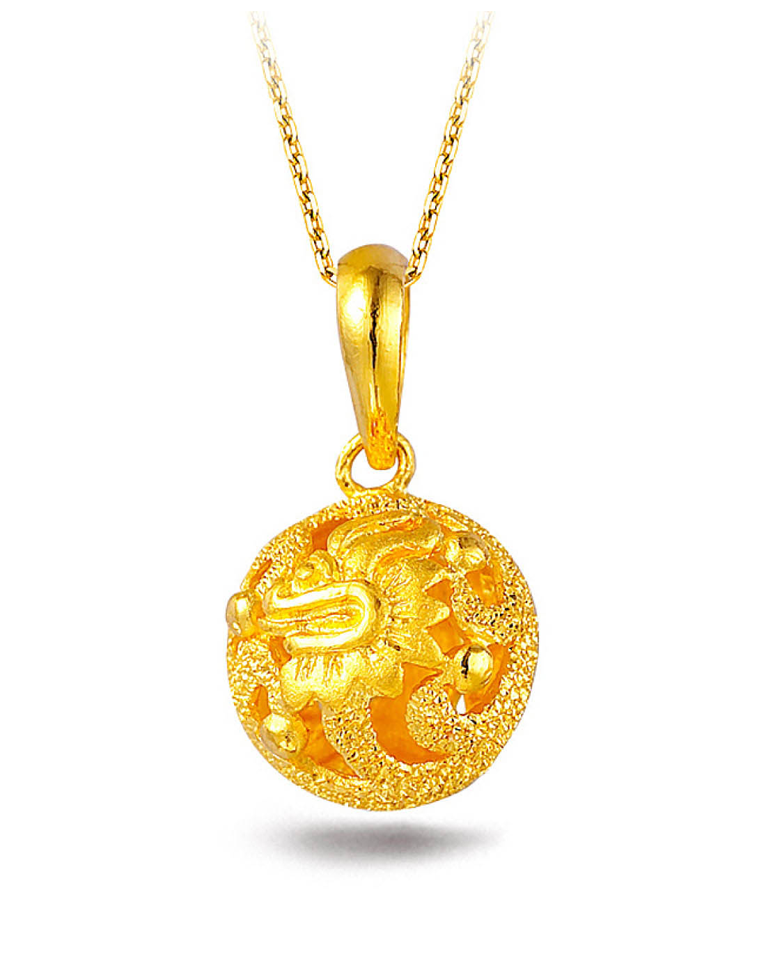 周大福chow tai fook珠宝-婚嫁龙凤呈祥黄金吊坠