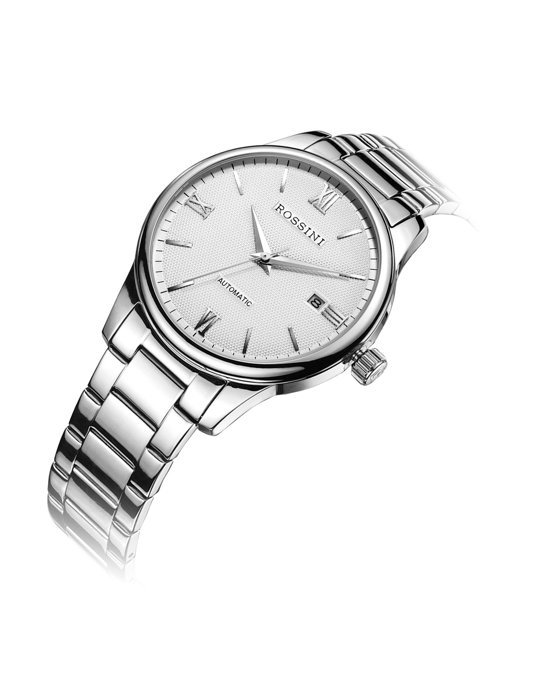 罗西尼rossini简约风格不锈钢白盘高档机械女表r5508w01a_唯品会