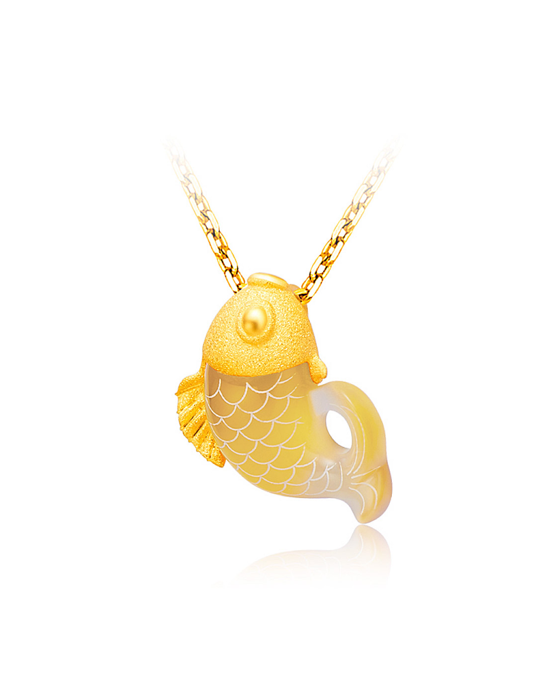 周大福chow tai fook珠宝-年年有鱼黄金吊坠