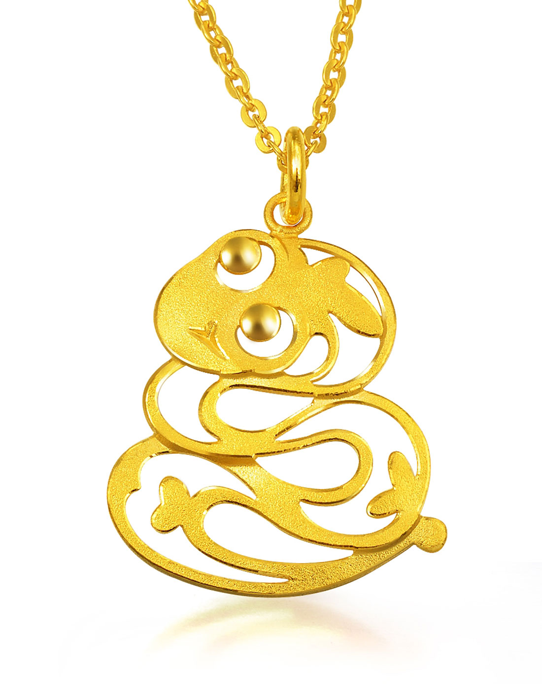 足金生肖吊坠-吉祥蛇