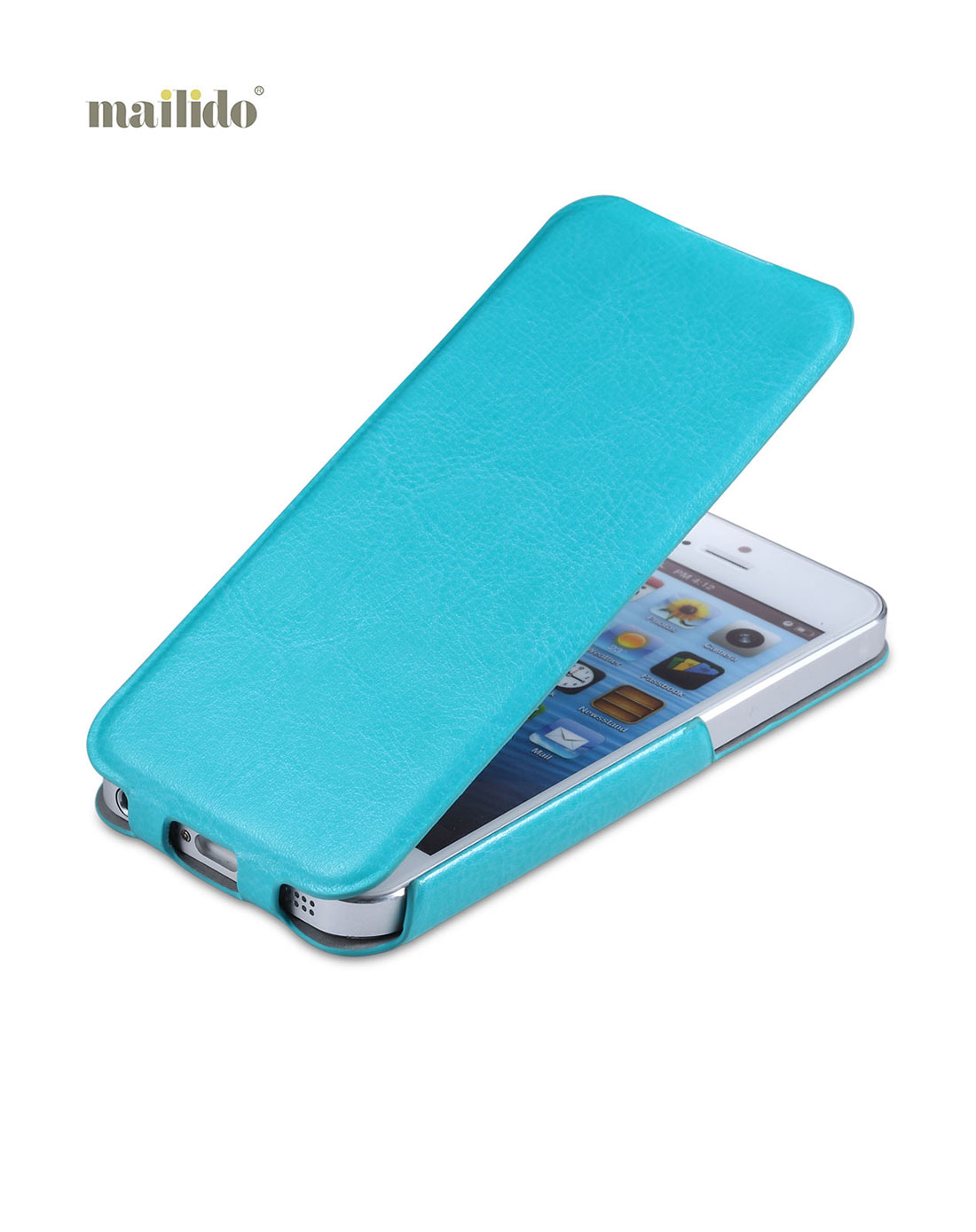 麦利多mailido苹果配件专场iphone5超薄翻盖商务手机皮套 蓝色mldi332