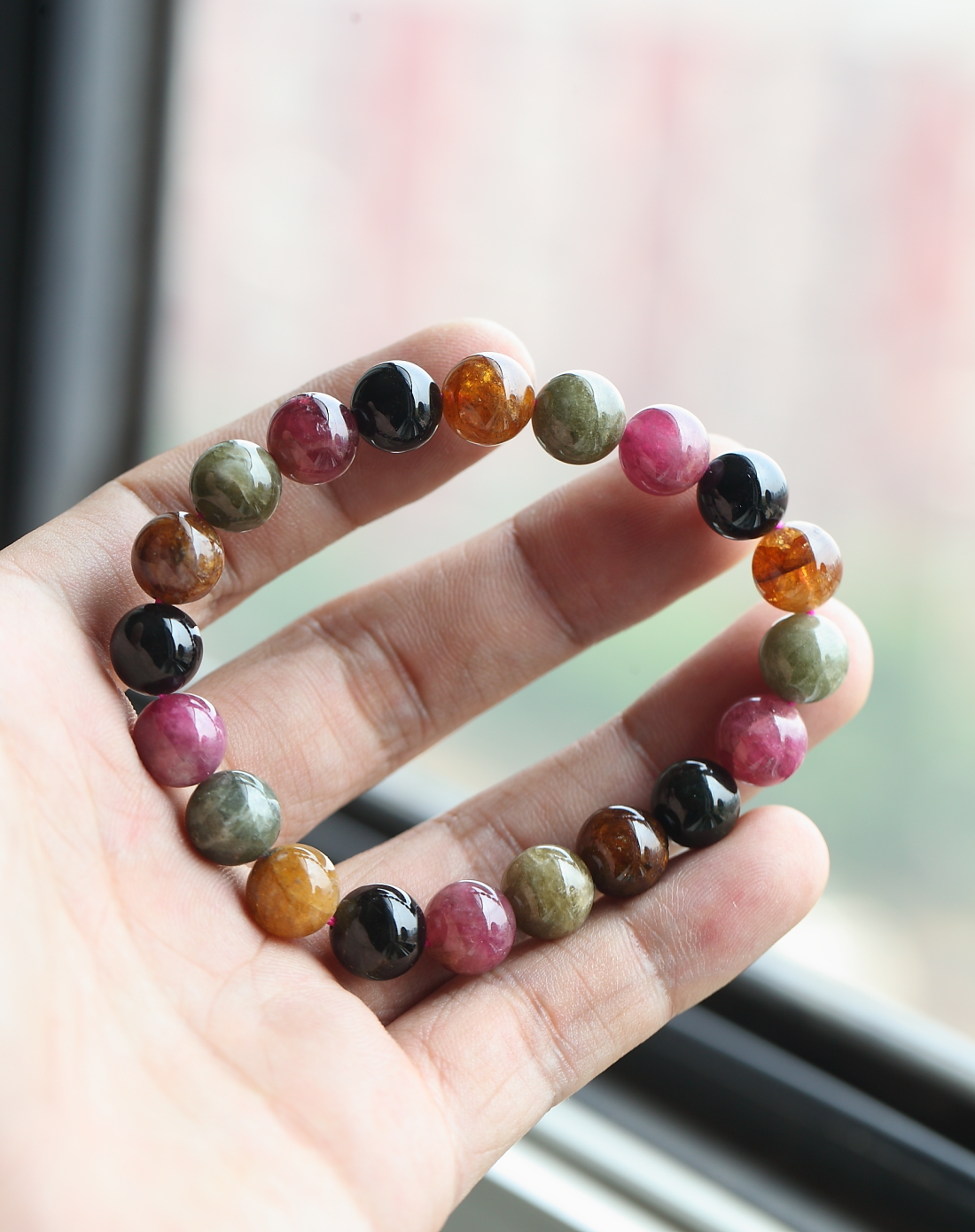 天然10毫米碧玺手串(权威鉴定证书)