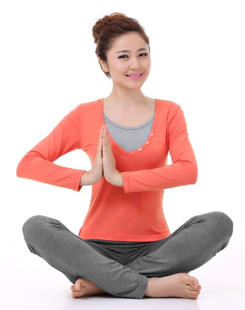远阳瑜伽 夕红配浅麻灰/深麻灰瑜伽服两件套