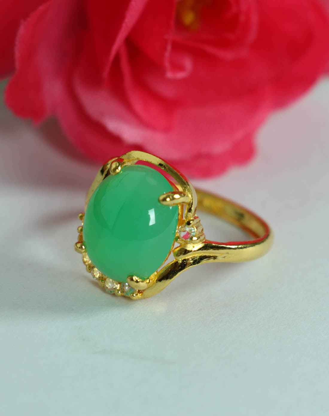 千足金玉髓(澳玉)戒指