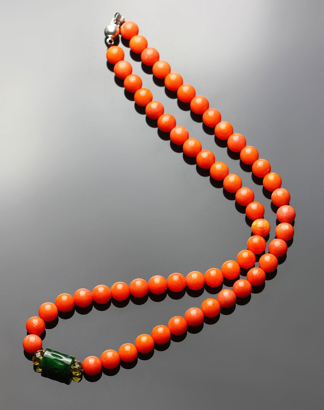 精致合成珊瑚项链樱桃红甜美公主款