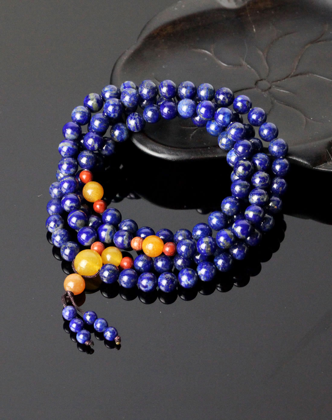 中性青金石108颗佛珠手串