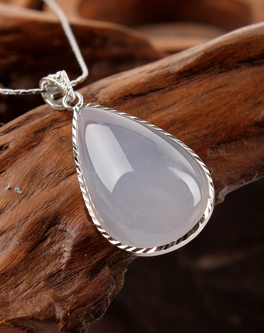 天然蓝玉髓水滴形时尚吊坠【随心】