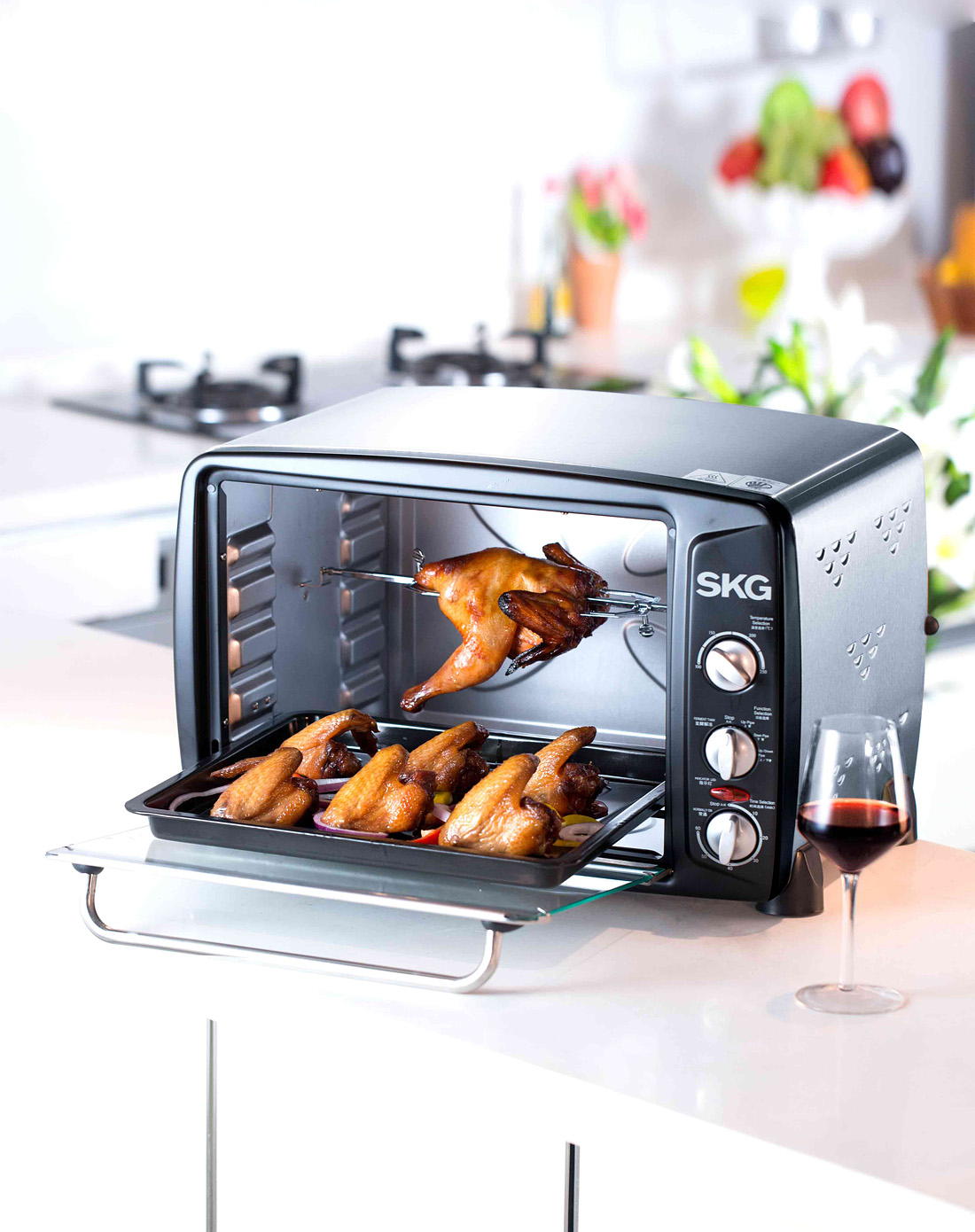 30l不锈钢旋转烤叉多功能电烤箱