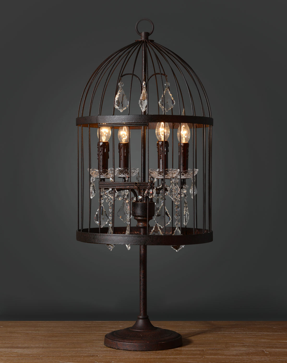 家居装饰灯具 洛可可奥德塞尼铁艺鸟笼装饰台灯