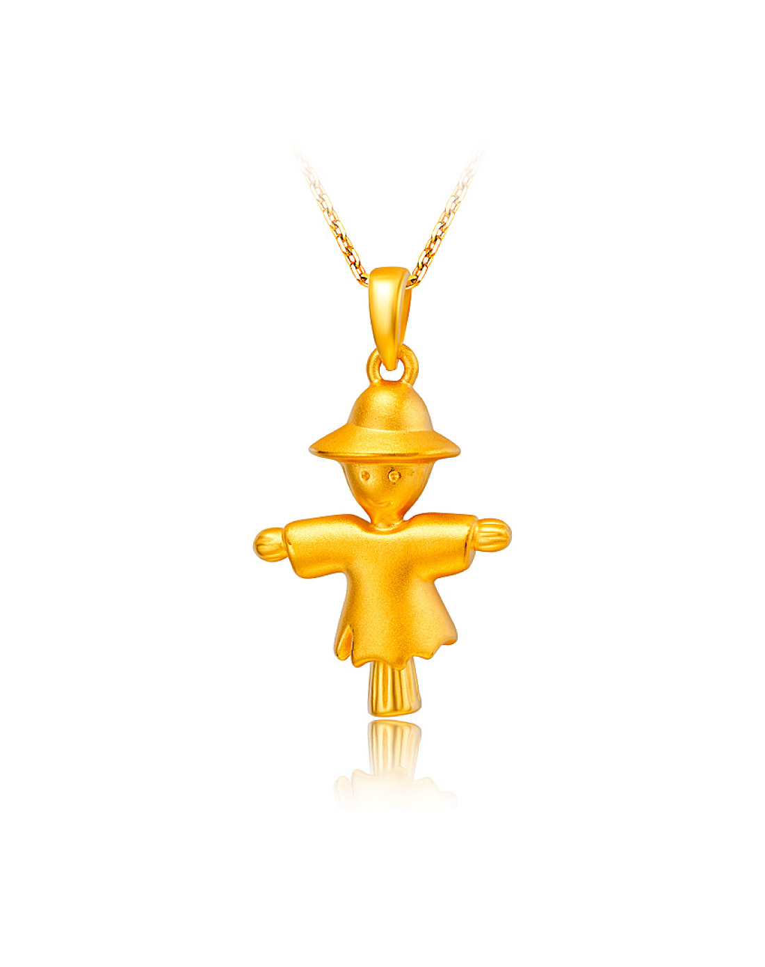 稻草人黄金吊坠